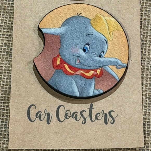 Flying Elephant - Sublimation Neoprene Car Coasters - Picture 3 of 3